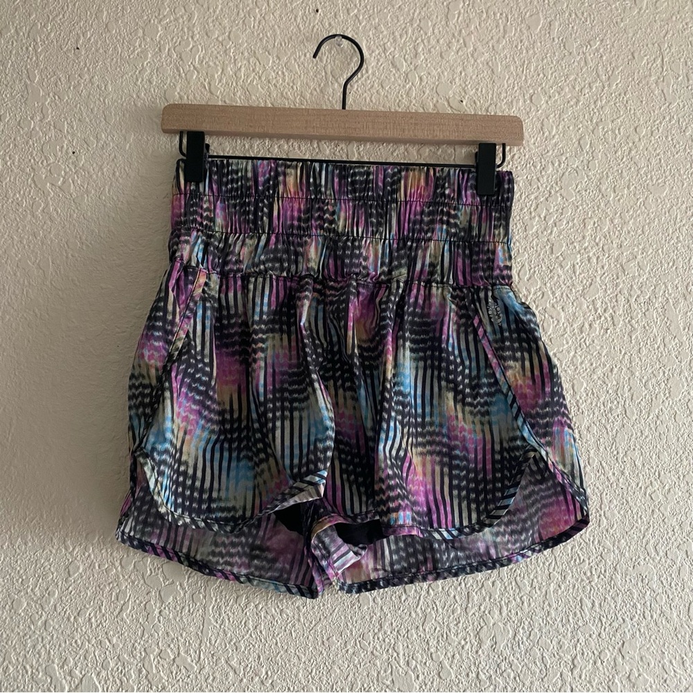 Free People Movement Black Pattern Shorts